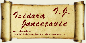 Isidora Jančetović vizit kartica